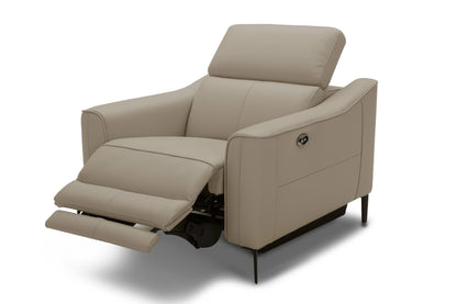 Divani Casa Eden Modern Taupe Leather Recliner Chair – Stylish & Comfortable Seating