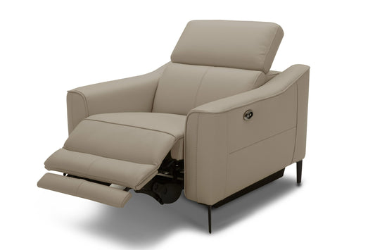 Divani Casa Eden Modern Taupe Leather Recliner Chair – Stylish & Comfortable Seating
