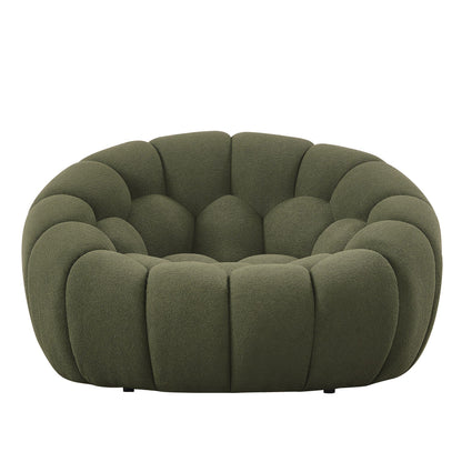 Divani Casa Yolonda Modern Curved Green Fabric Sofa Set – Stylish Contemporary Living Room Seating