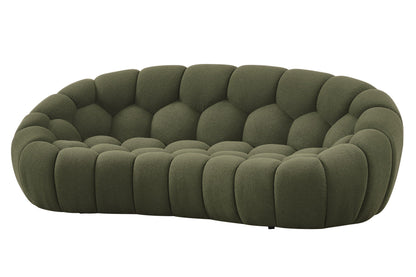 Divani Casa Yolonda Modern Curved Green Fabric Sofa Set – Stylish Contemporary Living Room Seating