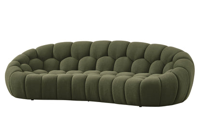 Divani Casa Yolonda Modern Curved Green Fabric Sofa Set – Stylish Contemporary Living Room Seating