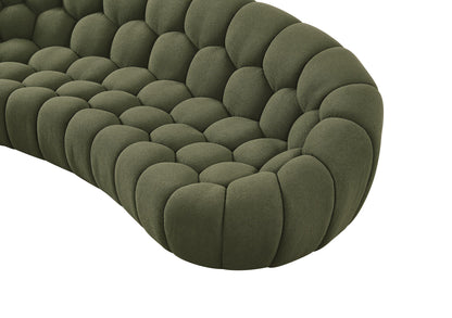 Divani Casa Yolonda Modern Curved Green Fabric Sofa Set – Stylish Contemporary Living Room Seating