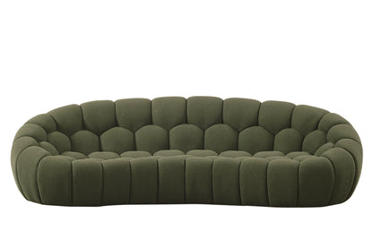 Divani Casa Yolonda Modern Curved Green Fabric Sofa Set – Stylish Contemporary Living Room Seating