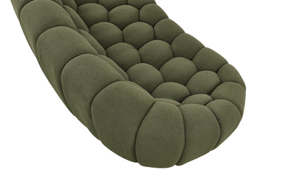Divani Casa Yolonda Modern Curved Green Fabric Sofa Set – Stylish Contemporary Living Room Seating