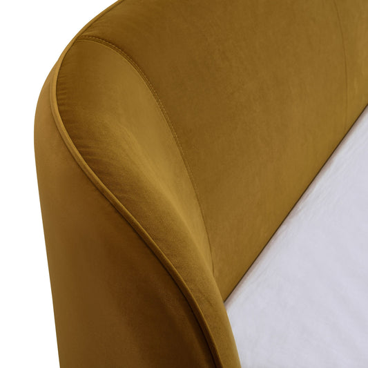 Modrest Lambert Modern Burnt Orange Fabric Upholstered Bed - Contemporary Platform Bed Frame