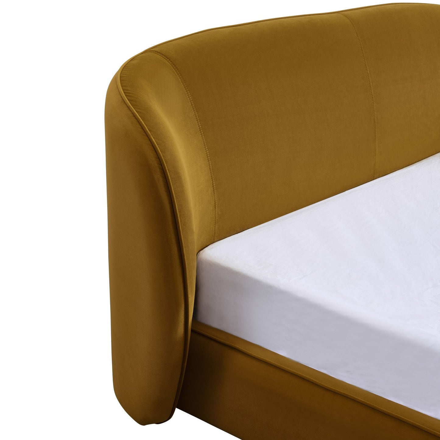 Modrest Lambert Modern Burnt Orange Fabric Upholstered Bed - Contemporary Platform Bed Frame