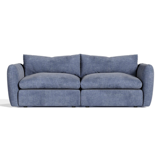 Kinsey Blue Fabric Modular 2 Piece Sectional Sofa