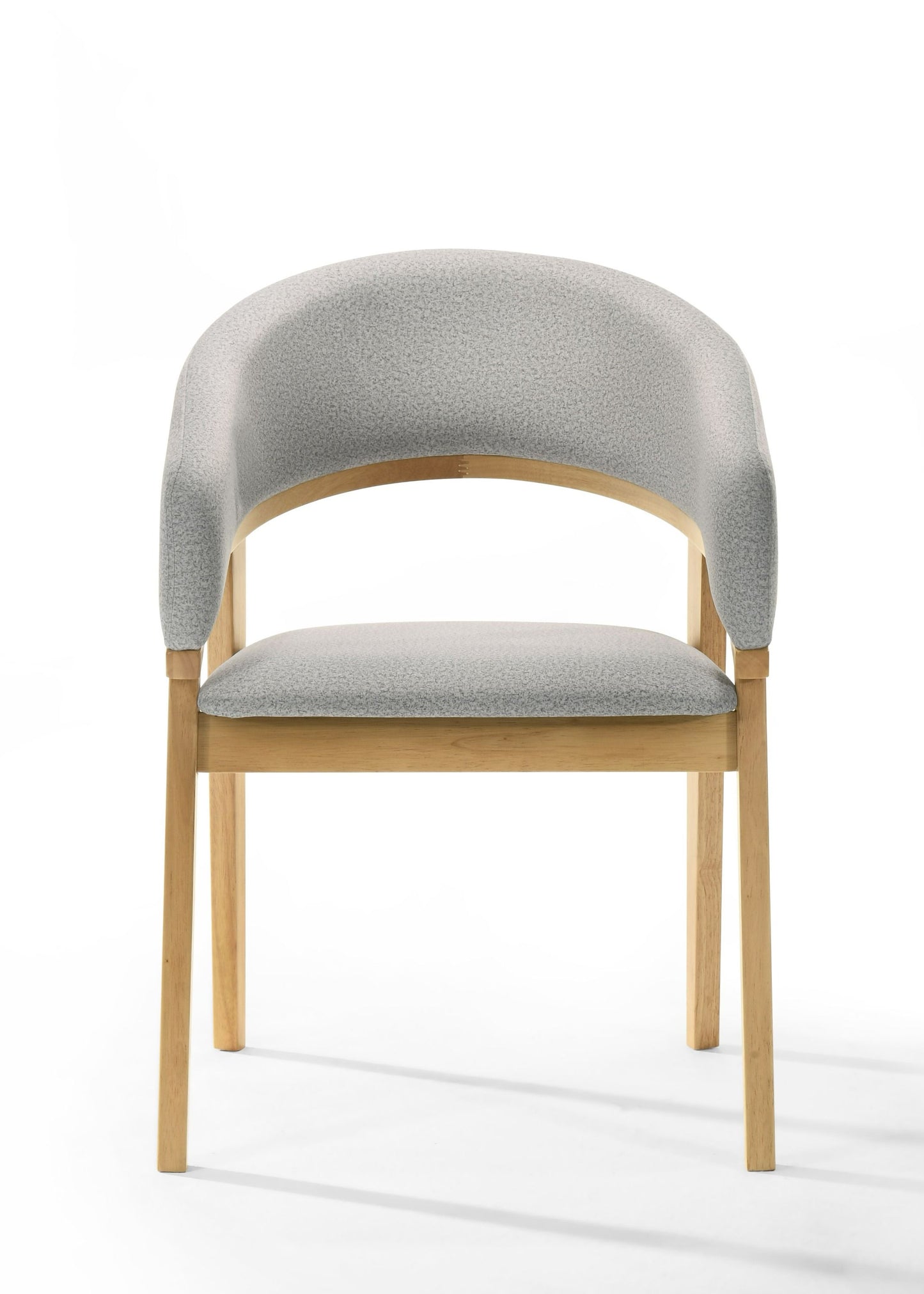 Modrest Truman Mid-Century Modern Dining Chair – Grey Fabric & Natural Oak Frame