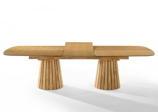 Modrest Truman Mid-Century Modern Extendable Dining Table – Natural Oak