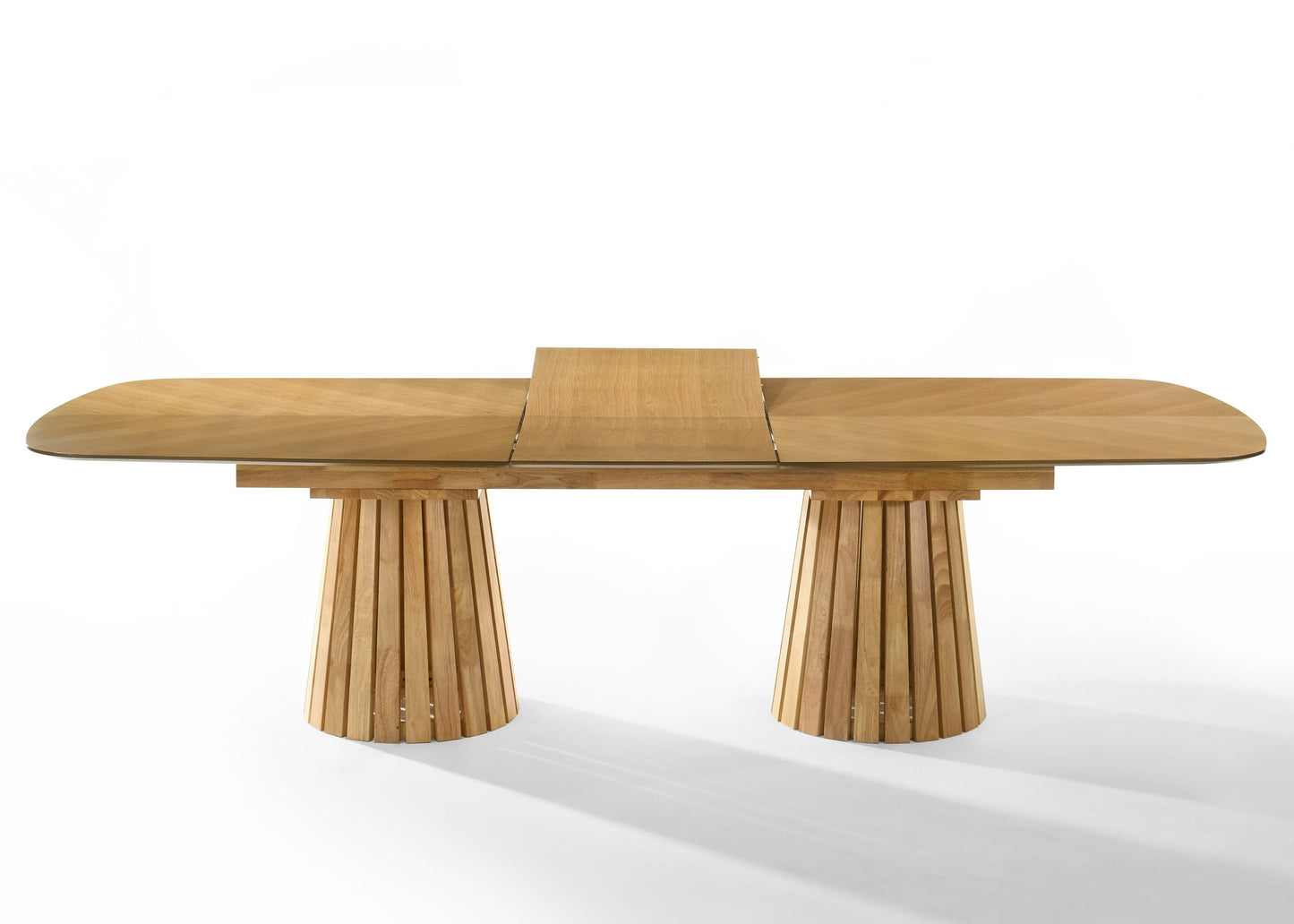 Modrest Truman 10-Seater Dining Set – Mid-Century Modern Oak Extendable Table