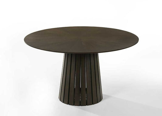 Modrest Weiss Mid-Century Modern Round Dining Table – Wenge Wood Finish