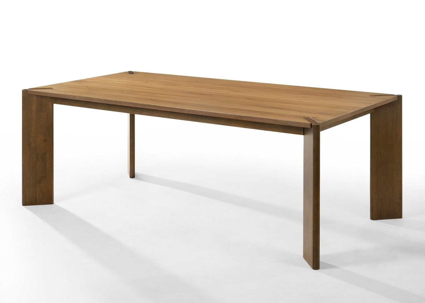 Modrest Edelman Mid-Century Modern Dining Set – Brown Leatherette Chairs & Walnut Table