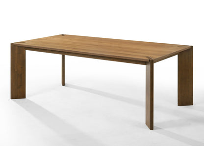 Modrest Edelman Mid-Century Modern Dining Set – Brown Leatherette Chairs & Walnut Table
