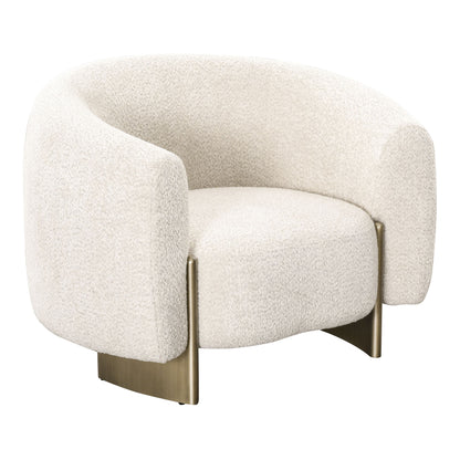 Thrive Modern Beige Fabric Antique Brass Accent Chair