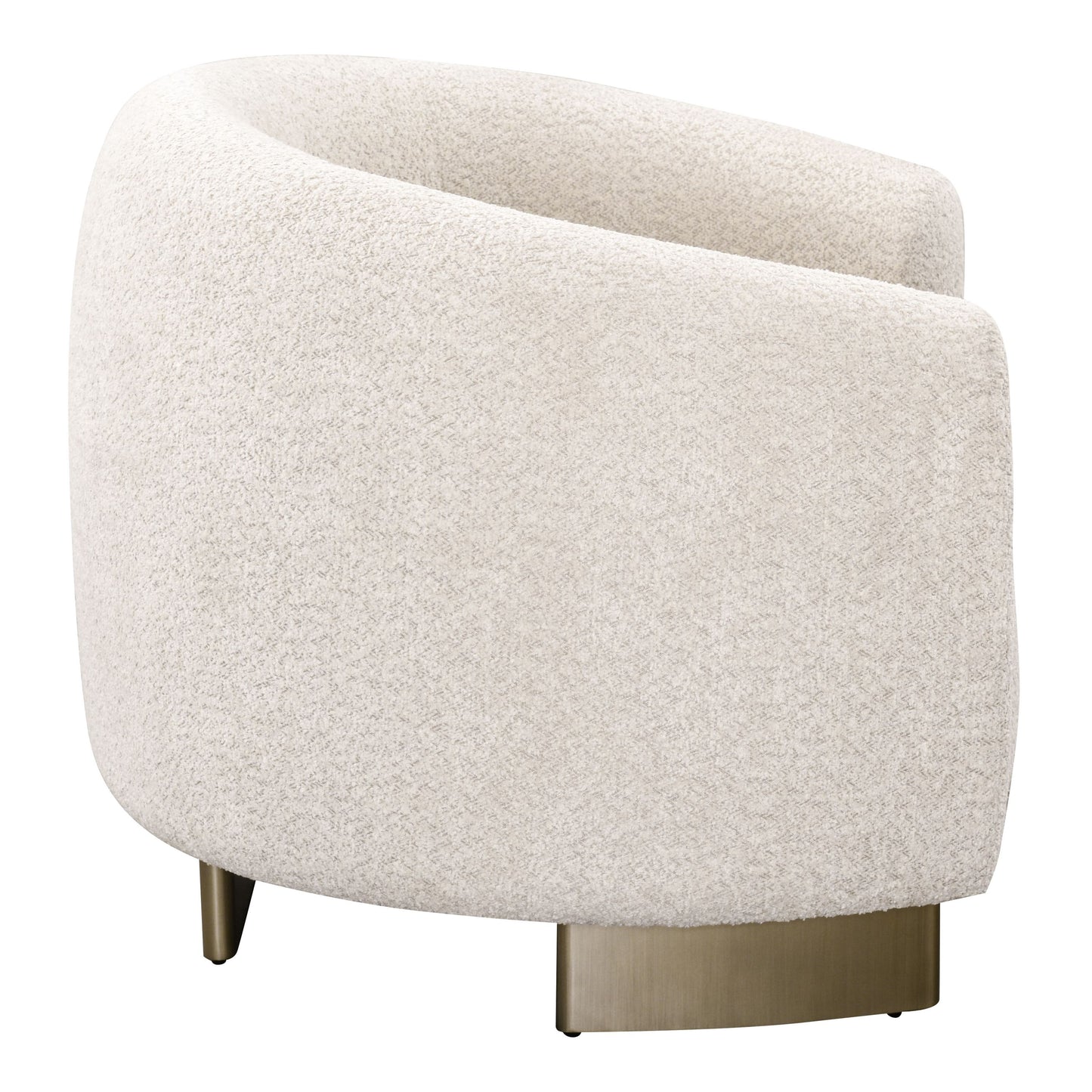 Thrive Modern Beige Fabric Antique Brass Accent Chair