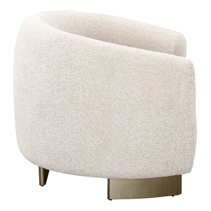 Thrive Modern Beige Fabric Antique Brass Accent Chair