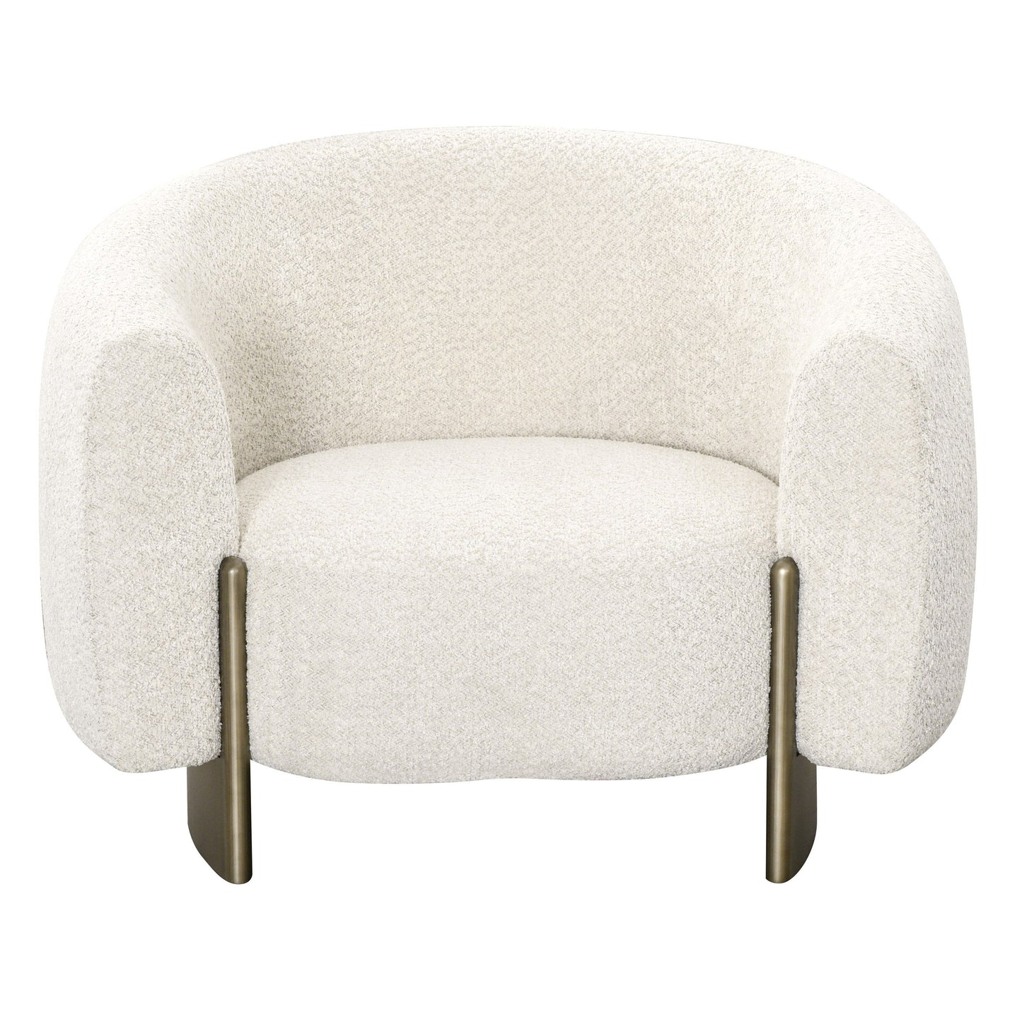 Thrive Modern Beige Fabric Antique Brass Accent Chair