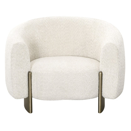 Thrive Modern Beige Fabric Antique Brass Accent Chair