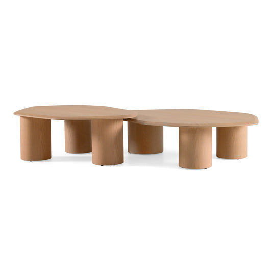 Modrest Seymour Modern Coffee Table Set – White Oak Wood - Contemporary Living Room Furniture