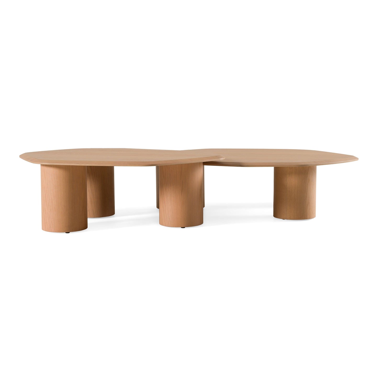 Modrest Seymour Modern Coffee Table Set – White Oak Wood - Contemporary Living Room Furniture