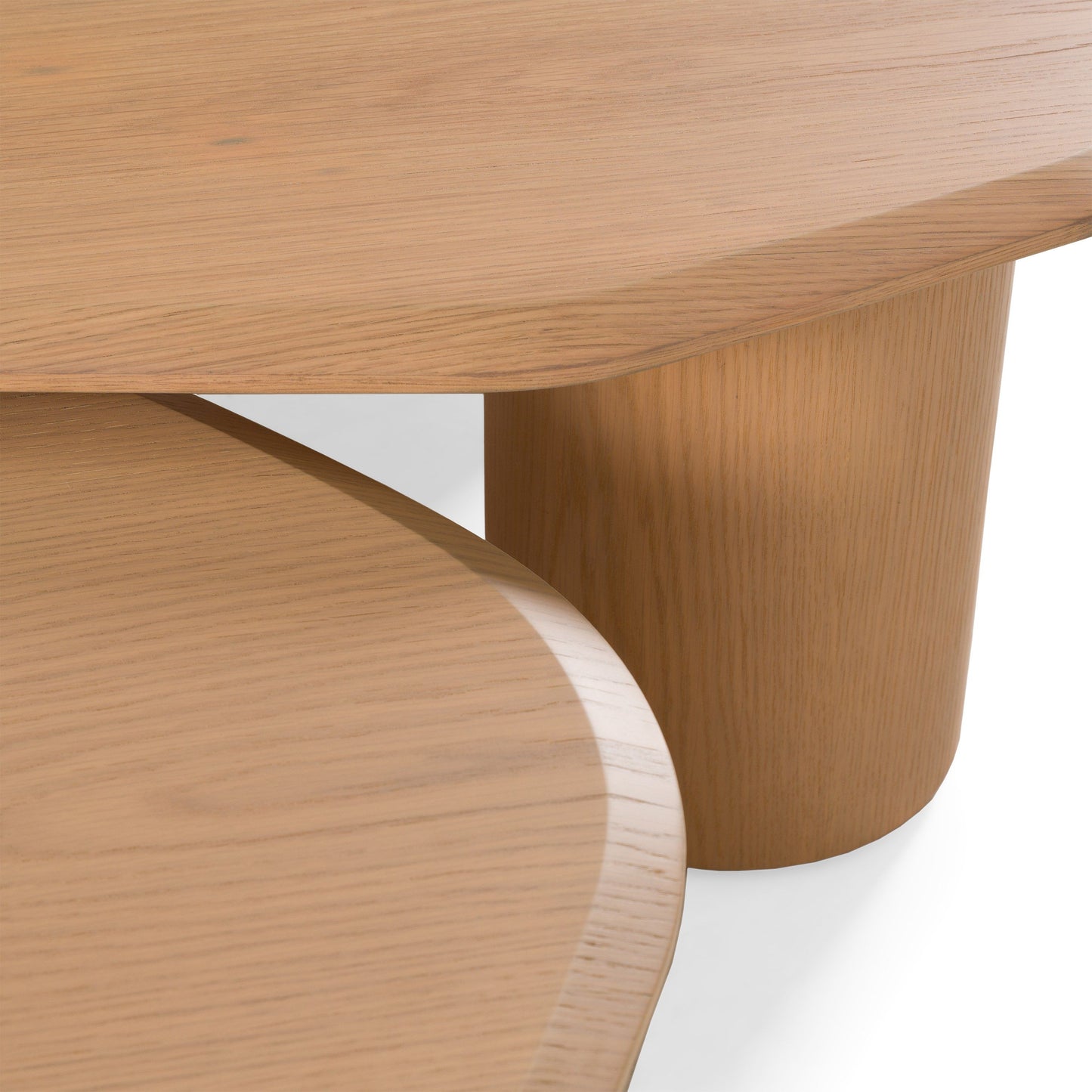 Modrest Seymour Modern Coffee Table Set – White Oak Wood - Contemporary Living Room Furniture