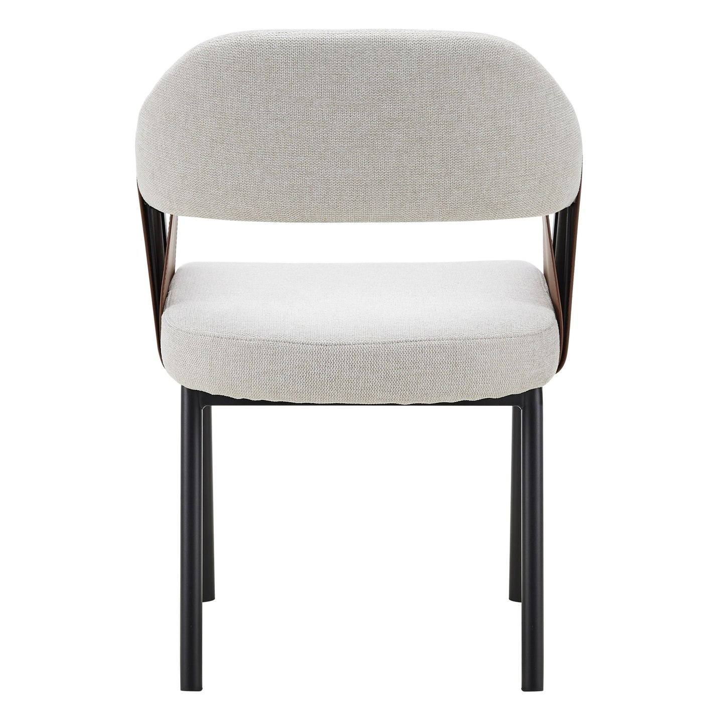 Jensen Modern Light Grey Fabric Camel Vegan Leather Dining Chair