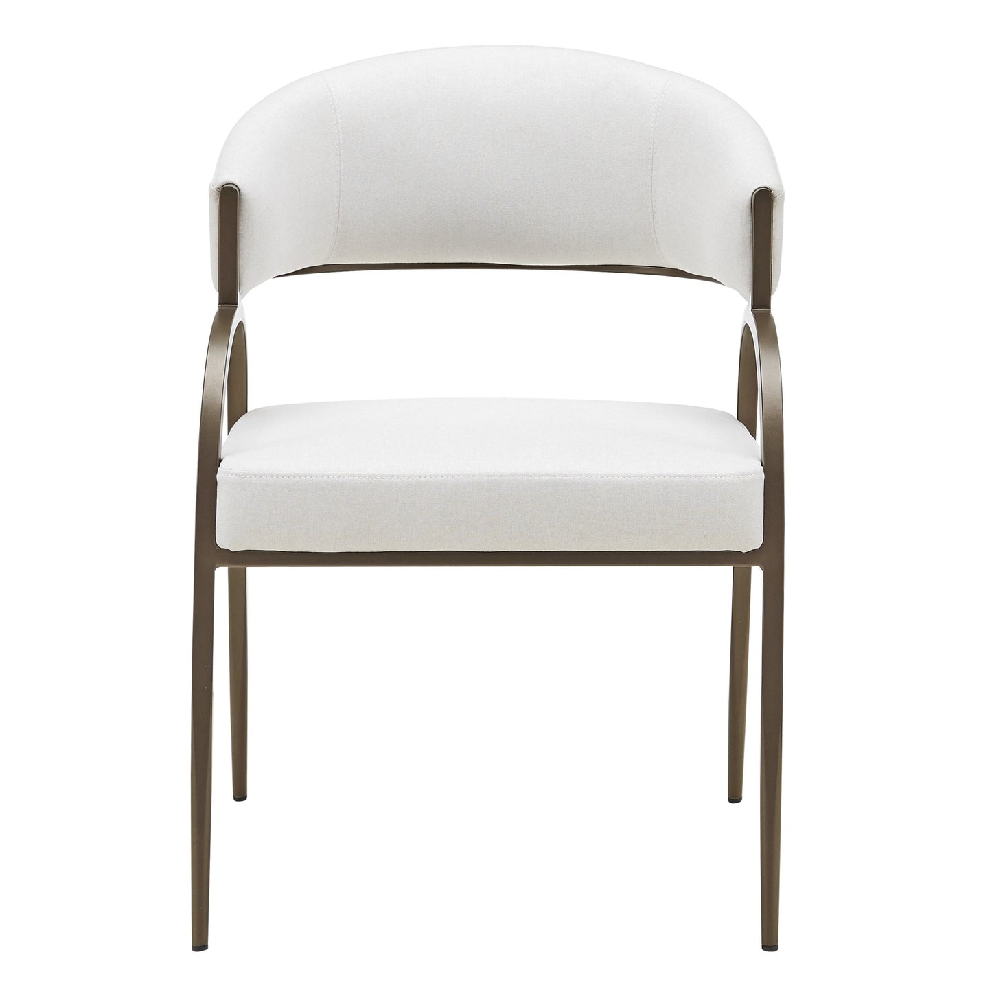 Hudson Modern Off White Fabric Bronze Dining Chair