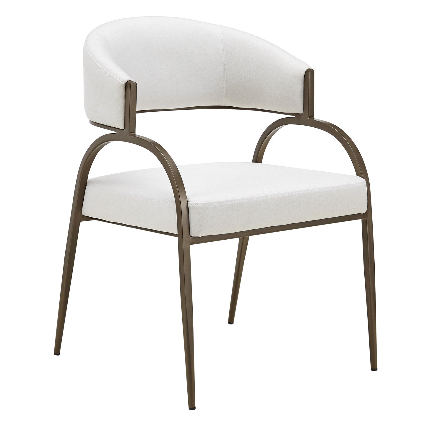 Hudson Modern Off White Fabric Bronze Dining Chair
