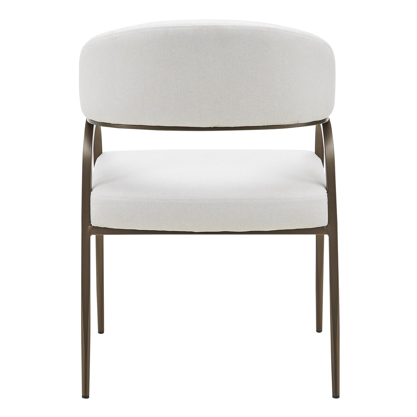 Hudson Modern Off White Fabric Bronze Dining Chair
