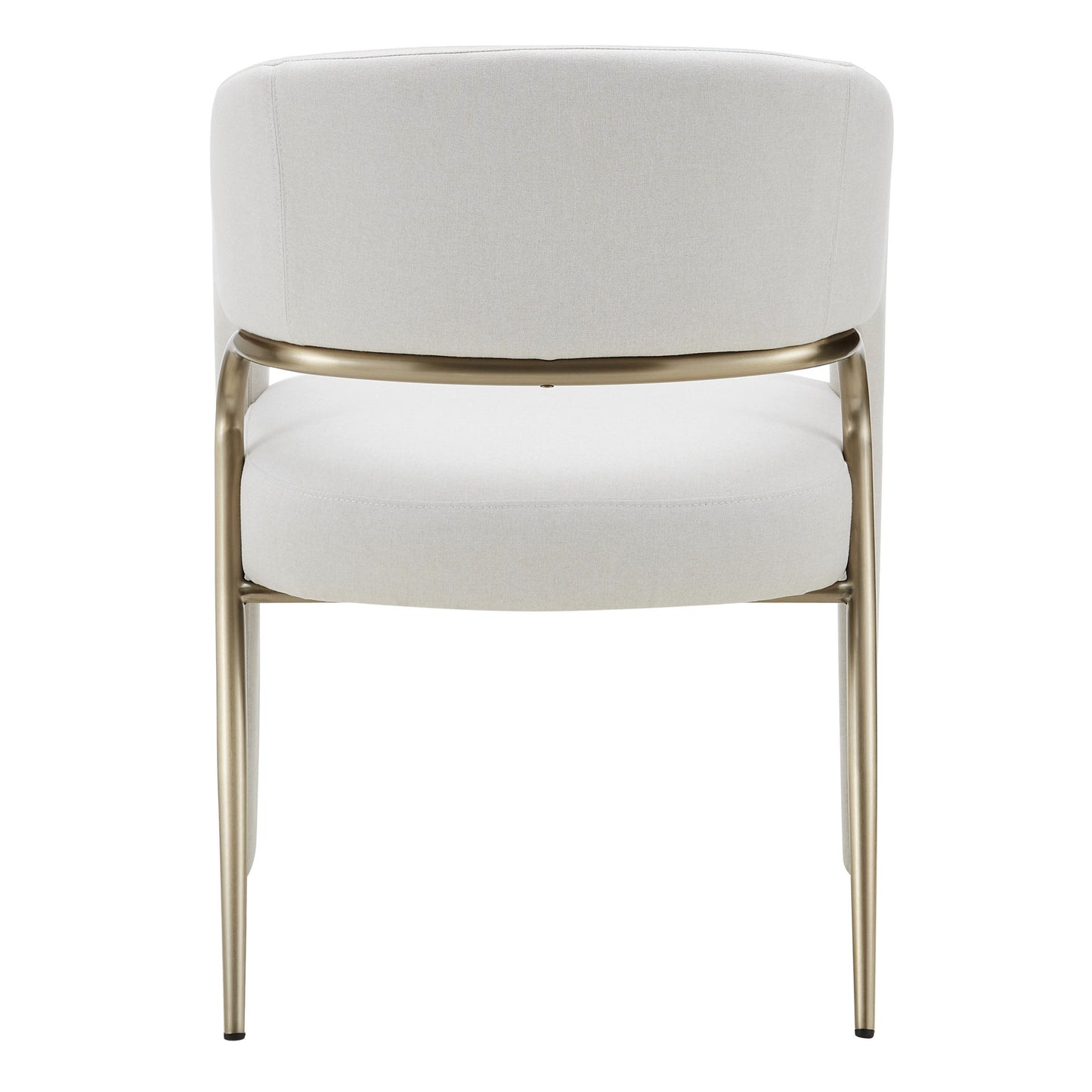 Elson Modern Off White Fabric Antique Brass Dining Chair