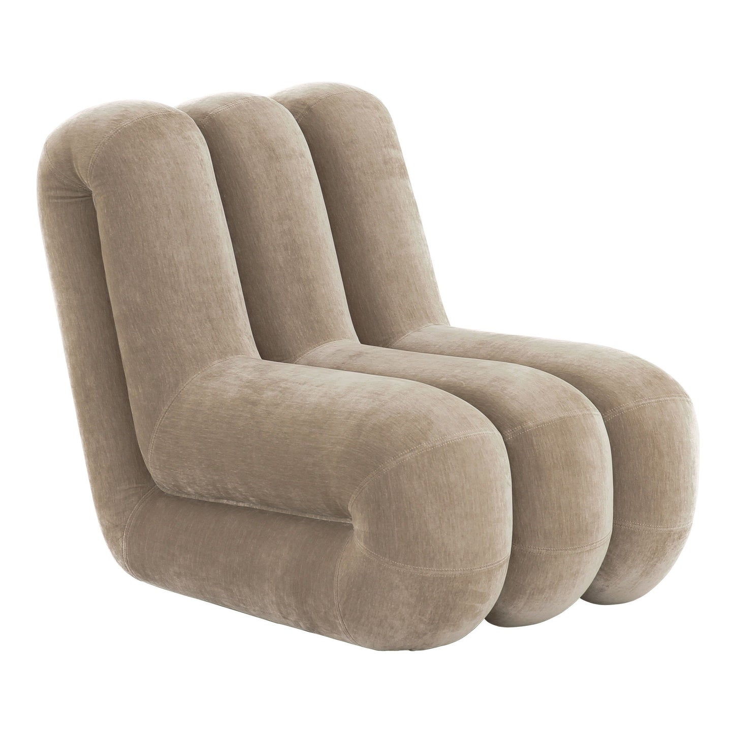 Archie Modern Taupe Fabric Accent Chair and Ottoman
