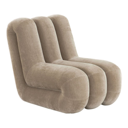 Archie Modern Taupe Fabric Accent Chair and Ottoman
