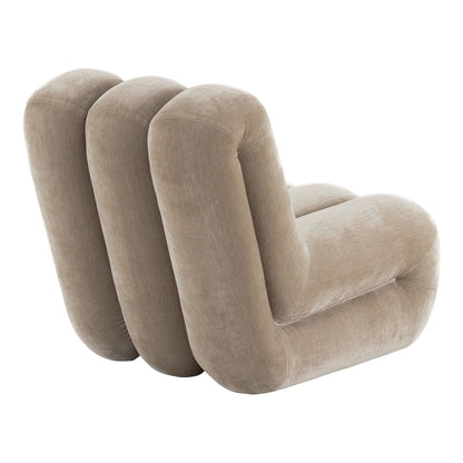 Archie Modern Taupe Fabric Accent Chair and Ottoman