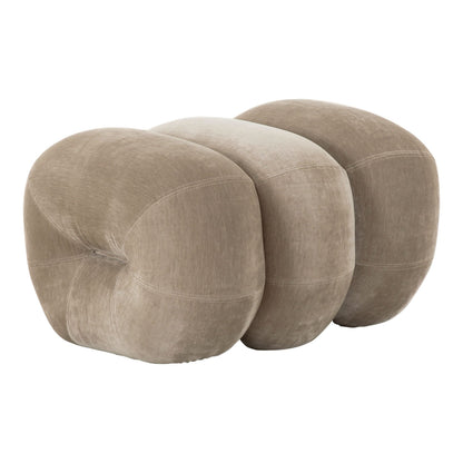 Archie Modern Taupe Fabric Accent Chair and Ottoman
