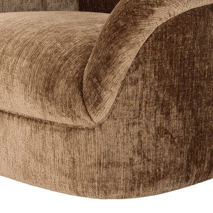 Sheth Modern Brown Fabric Curved 2‑Piece Sectional Sofa with Pillows