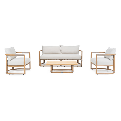 Malta Outdoor Light Grey Teak Sofa Set