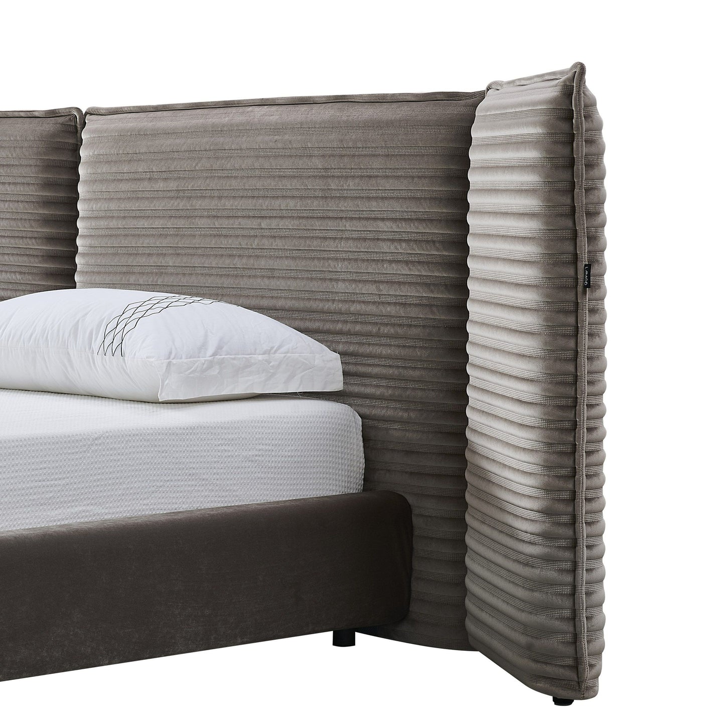 Breslow Modern Dark Taupe Velvet Bed