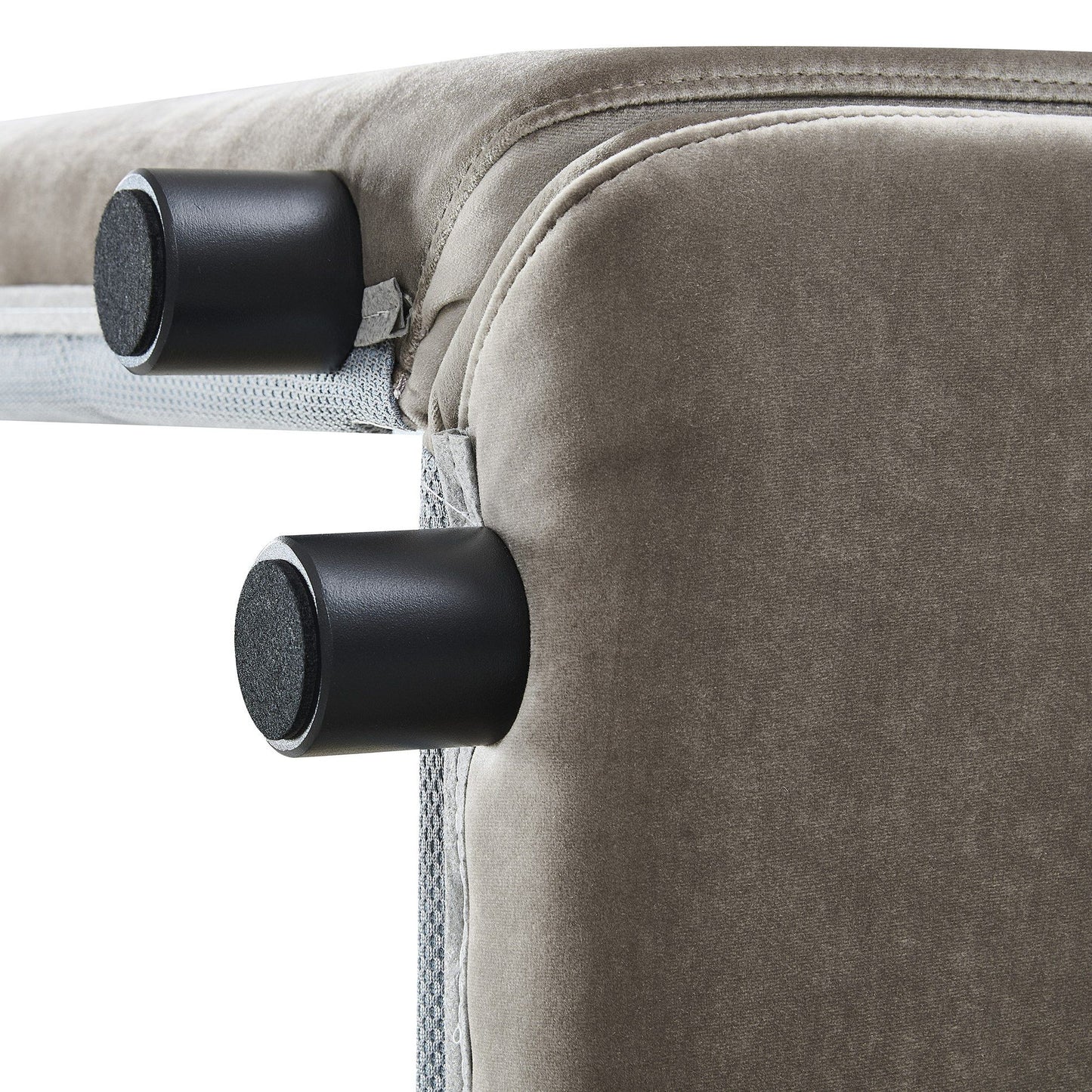 Breslow Modern Dark Taupe Velvet Bed