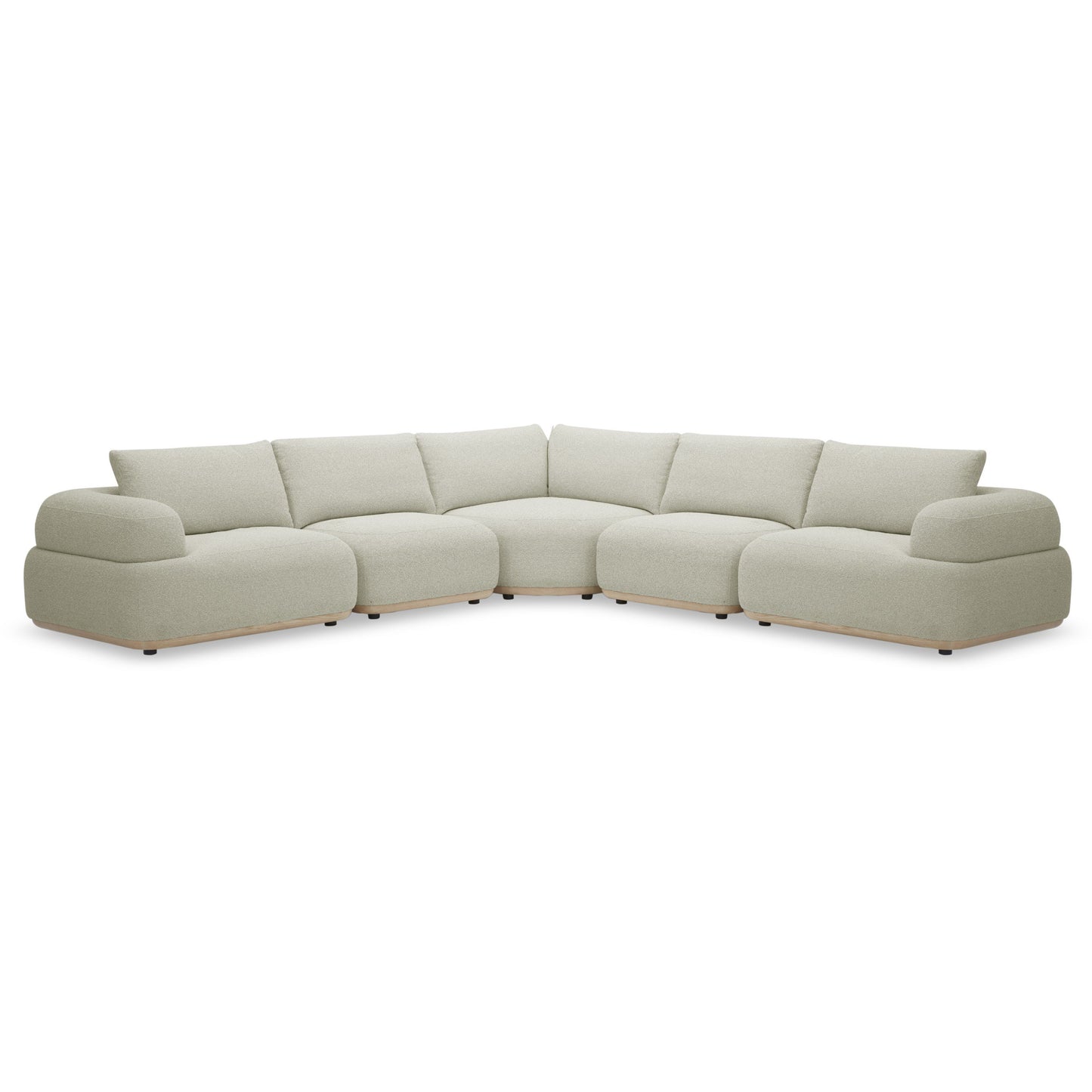 Evans Contemporary Off‑White Fabric Modular Sectional Sofa