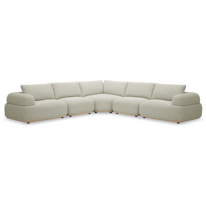 Evans Contemporary Off‑White Fabric Modular Sectional Sofa