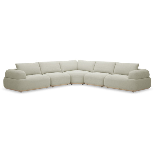 Evans Contemporary Off‑White Fabric Modular Sectional Sofa
