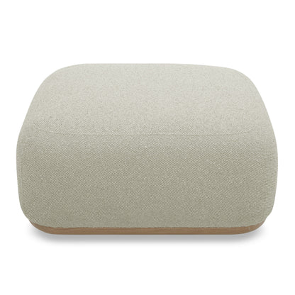 Evans Contemporary Off‑White Fabric Ottoman