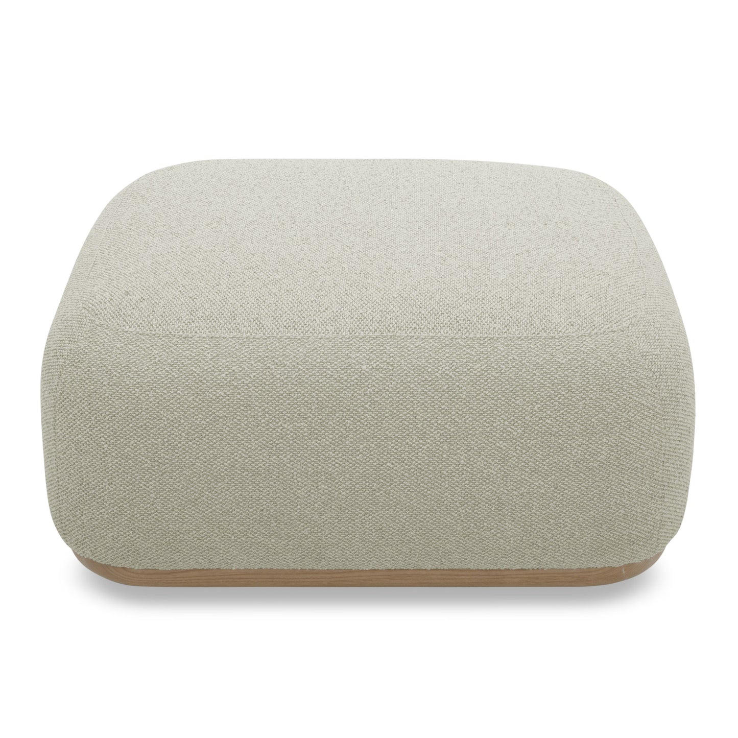 Evans Contemporary Off‑White Fabric Ottoman
