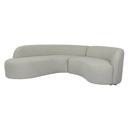Lucena Outdoor Oyster Olefin Fabric Curved Sectional Sofa