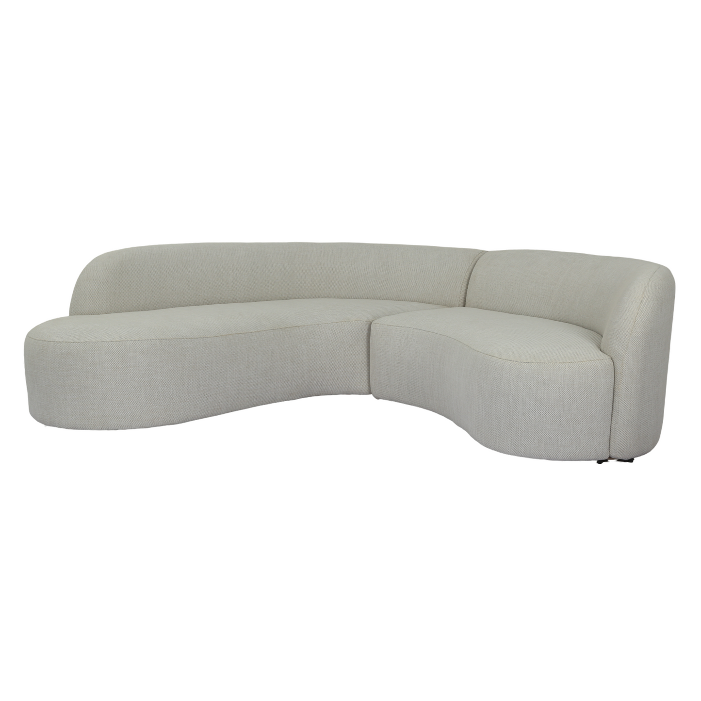 Lucena Outdoor Oyster Olefin Fabric Curved Sectional Sofa