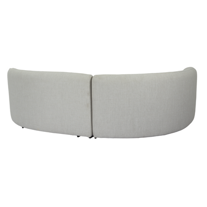 Lucena Outdoor Oyster Olefin Fabric Curved Sectional Sofa