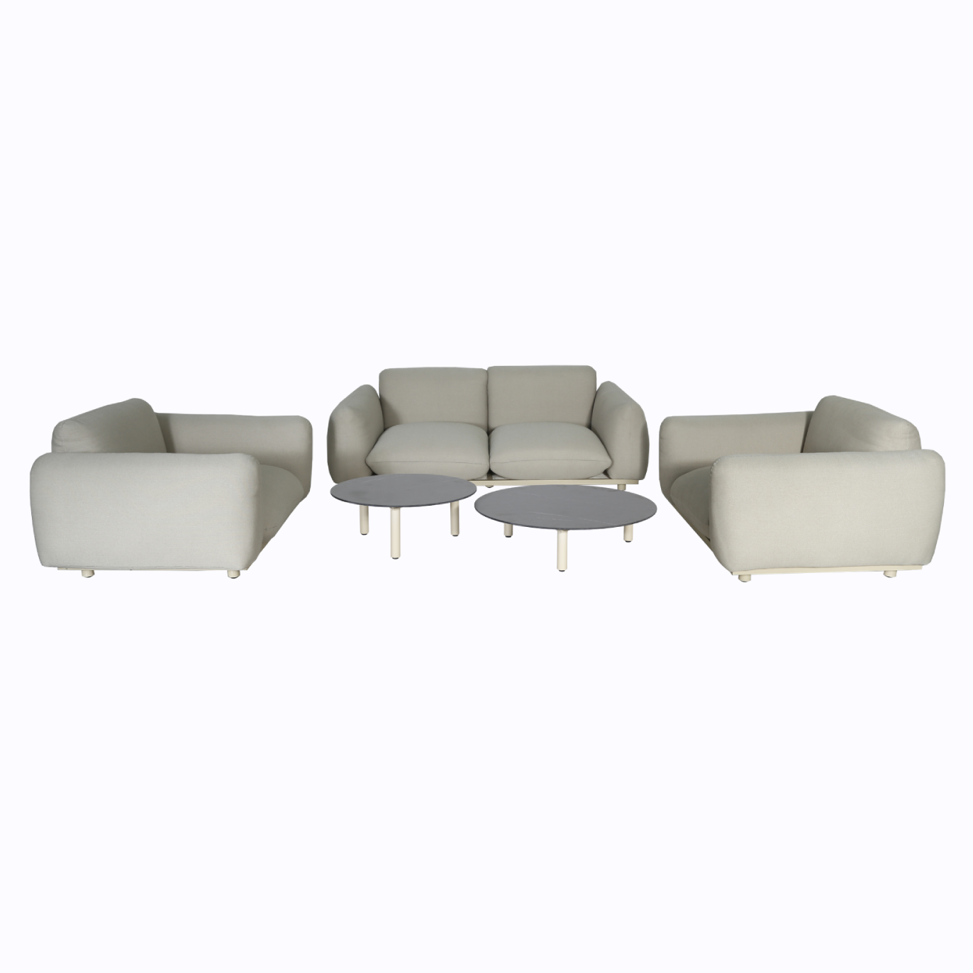 Palma Outdoor Grey Olefin Fabric Sofa Set