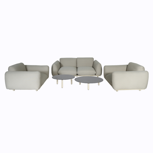 Palma Outdoor Grey Olefin Fabric Sofa Set