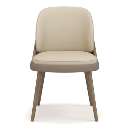Pangea Mid‑Century Modern Cream and Taupe Vegan Leather Dining Chair Set