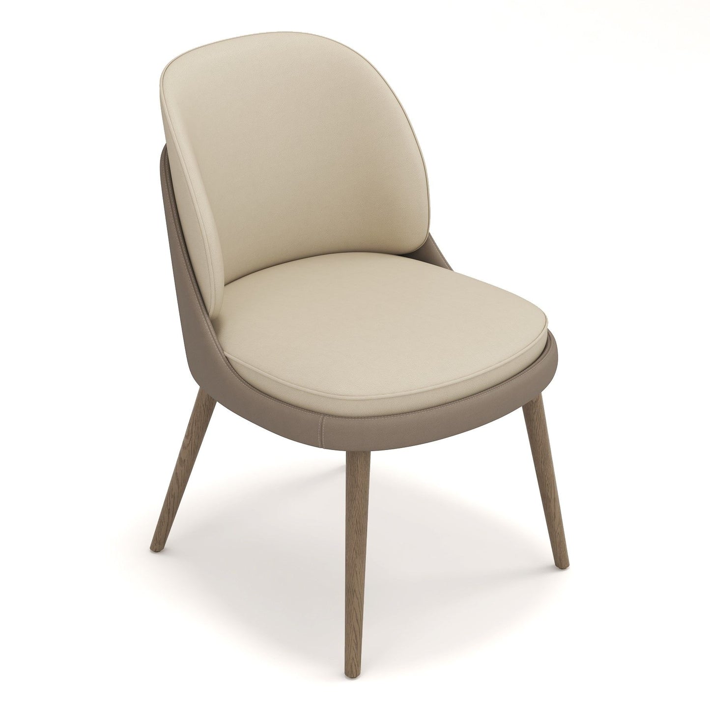 Pangea Mid‑Century Modern Cream and Taupe Vegan Leather Dining Chair Set